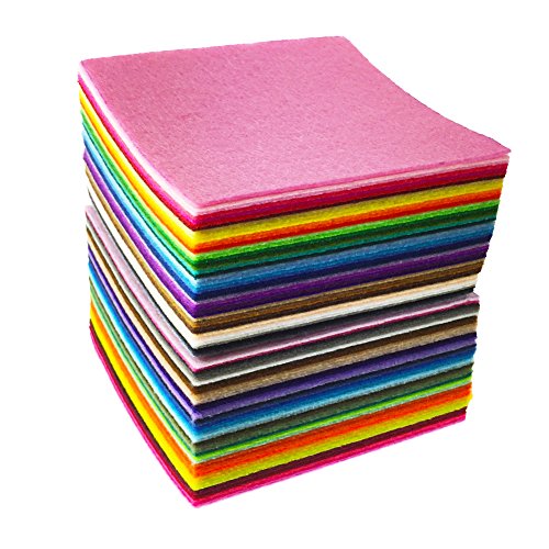 88pcs 4 x 4 inches (10 x 10cm) Assorted Color Mini Felt Fabric Sheets Patchwork Sewing DIY Craft 1mm Thick