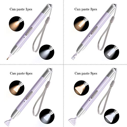 HOHOTIME Diamond Painting Drill Pen with Light, Diamond Painting Tools LED Diamond Art Pen with 2 Modes, Pen Heads, Magnifier, Storage Case for DIY Crafts