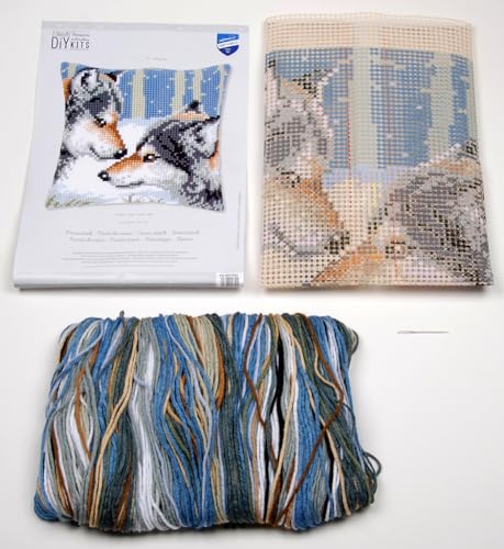 Vervaco Two Wolves Cushion Front Chunky Cross Stitch Kit