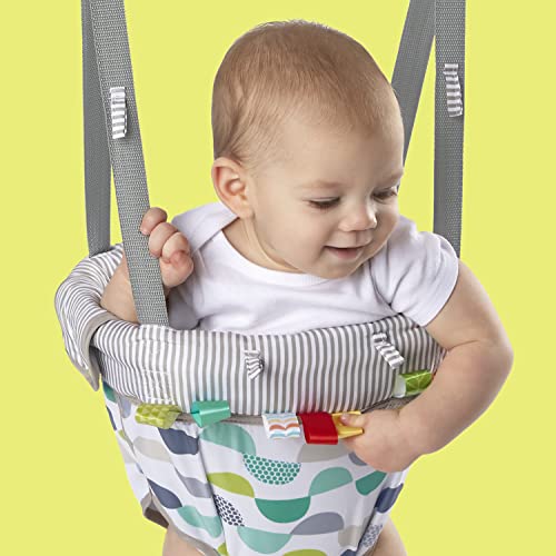 Bright Starts Playful Parade Door Jumper for Baby with Adjustable Strap, 6 Months and Up, Max Weight 26 lbs