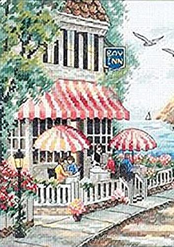 Dimensions 'Café by The Sea' Counted Cross Stitch Kit, 14 Count White Aida, 14" x 10"
