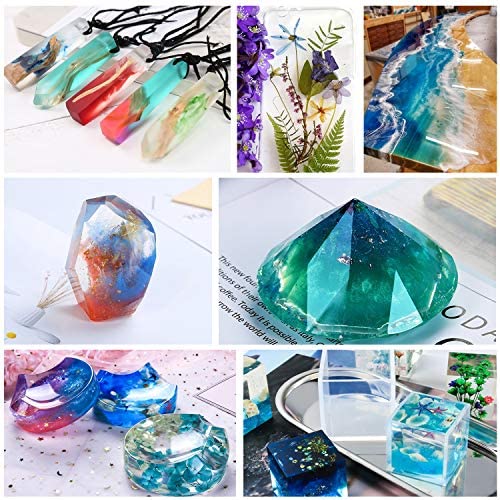 Epoxy Resin and Hardener Kit 16 Oz Crystal Clear Casting Resin Non Toxic for Beginners Art Crafts DIY Jewelry Making Coating River Tables