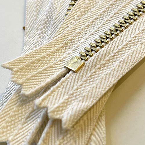 PetiteCocoCrafts Dyeable Unbleached Metal Jean Zipper 6PCS/Pack (Made in Korea) 4", 5", 5.5", 6", 6.5", 7" (6 inch)