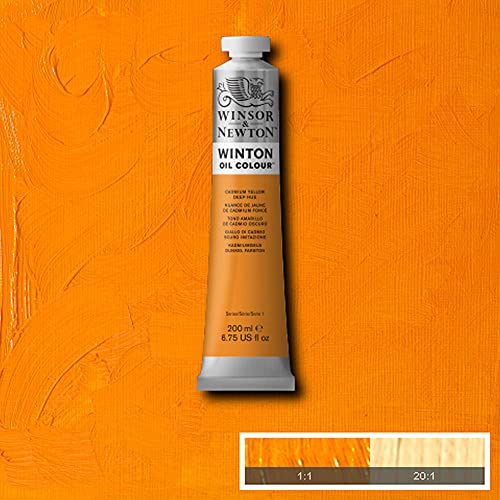 Winsor & Newton Winton Oil Color, 200ml (6.75-oz), Cadmium Yellow Deep Hue