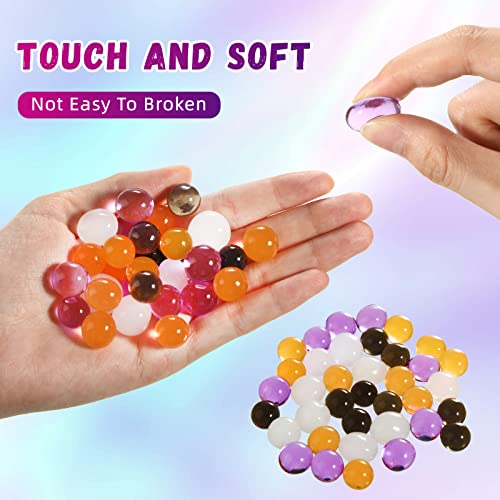 2400 Pieces Water Growing Colorful Beads for Kids, and 48 Pieces Halloween Plastic Toys Spider Bats, Water Growing Colorful Beads Mini Water Gel Balls for Halloween Holidays Party Gifts