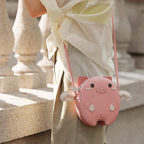 FunSpace DIY Sewing Kit, DIY Crafts Lovely Piggy Leather Handbag Purse with All Accessories, Unique Birthday Gift for Girls Children Students Adults Teenagers (Pink)