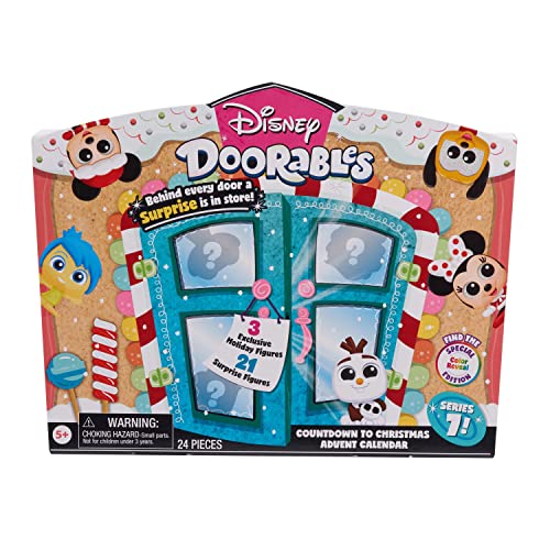 Disney Doorables Countdown to Christmas Advent Calendar, Blind Bag Collectible Figures, Officially Licensed Kids Toys for Ages 5 Up, Amazon Exclusive