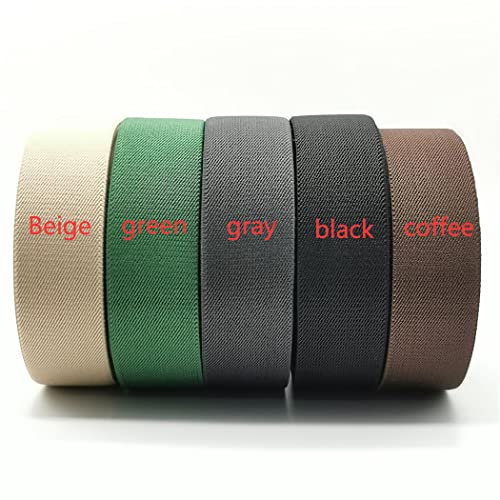 Sewing Elastic Band 35mm Wide 5 Yard Colored Twill Woven Elastic (Green)