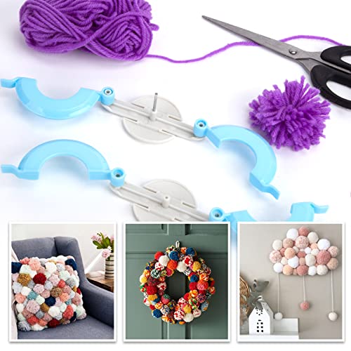 LOVEINUSA 13PCS Knitting Loom and Pompom Maker Set, Rectangle Knitting Looms Pompom Maker with Yarn Skeins Acrylic Knitting Crochet Supplies for Beginners Hat Scarf Shawl Sweater Sock