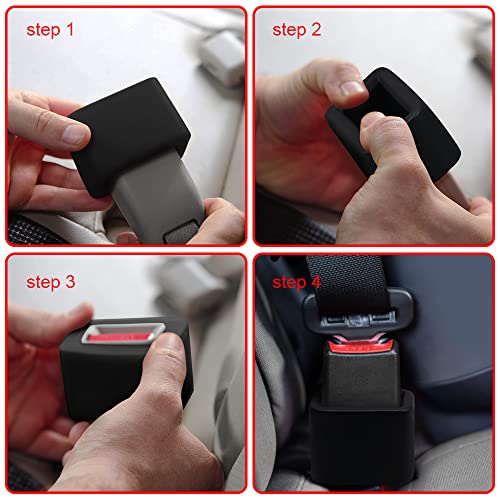 Morlike Silicone Belt Buckle Holder Booster (Black-4 Pack)