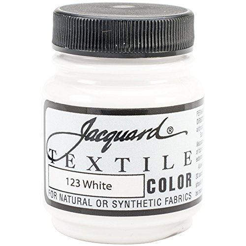 Jacquard Fabric Paint for Clothes - 2.25 Oz Textile Color - White - Leaves Fabric Soft - Permanent and Colorfast - Professional Quality Paints Made in USA - Holds up Exceptionally Well to Washing