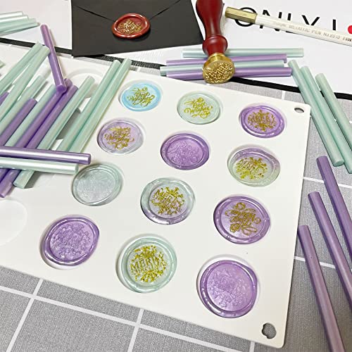 Wax Seal Stamp Glue Sticks for Mini Glue Gun, Making Sealing Wax Stamp for Gift Packages, Wedding Invitations, Cards, Envelopes, Snail Mails, Christmas Gift Ideas, Pack of 30 Purple