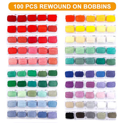 INSCRAFT Embroidery Floss Kit, 364 Pack Embroidery Cross Stitch Kit with 200 Colors Friendship Bracelets Floss and Cross Stitch Tools for Embroidery and Friendship Bracelet String Make
