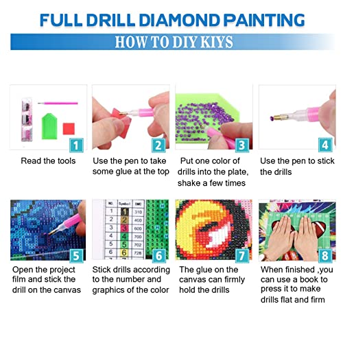 JWYFFS DIY 5D Diamond Painting Kits, Diamond Art Painting,Diamond Painting for Relaxation and Home Wall Decor Rhinestone Painting 12 X 16 Inch with Tools (L39-41)