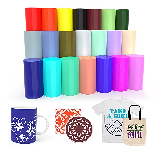 SPECUT XINPOCUT infusible Transfer Ink Sheets(21pcs/Set, 4.5'x12') - Solid Color Paper Sublimation for Cricut Mug Press, Silhouette Cameo or Heat Press Machine Sheets T-Shirts Bag