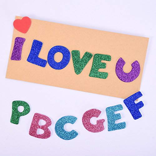 Honbay Pack of 8 Sets (Approx 208pcs) Colorful Self Adhesive Letter Foam Glitter Stickers