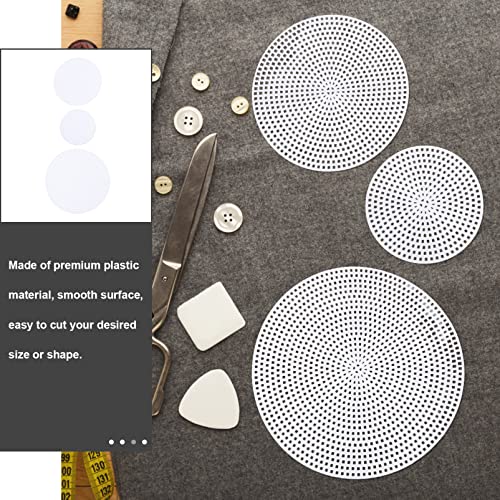 EXCEART 30pcs Plastic Mesh Canvas Sheets Circle Round Needlepoint Embroidery Canvas DIY Cross Stitch Bottom Mat for DIY Crafts Embroidery Knit and Crochet Project