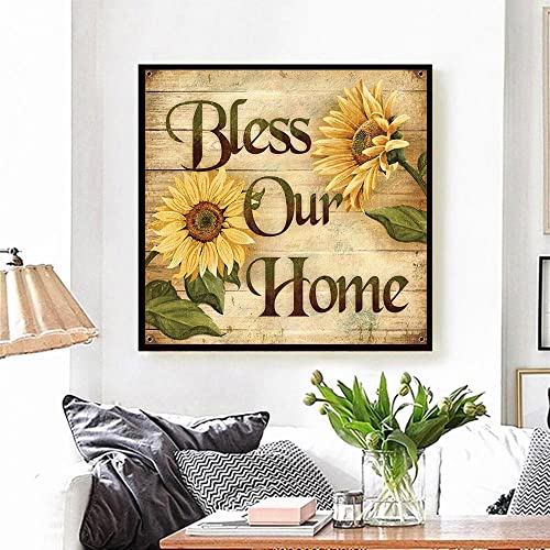 BOHADIY Diamond Painting Kits for Adults and Kids Diamonds Art Paint with Diamonds,5d Diamond Painting Crystal Rhinestone Diamond Cross Stitch,DIY 5D Round Full Drill Art 12 × 12 Inch Bless Our Home
