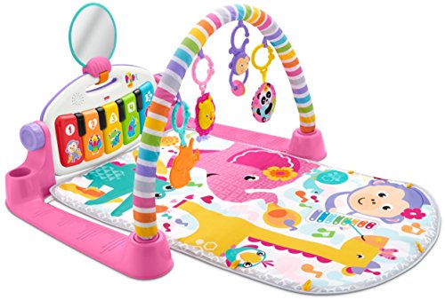 Fisher-Price Deluxe Kick & Play Piano Gym, Pink, Baby Activity Playmat With Toy Piano, Lights, Music And Smart Stages Learning Content