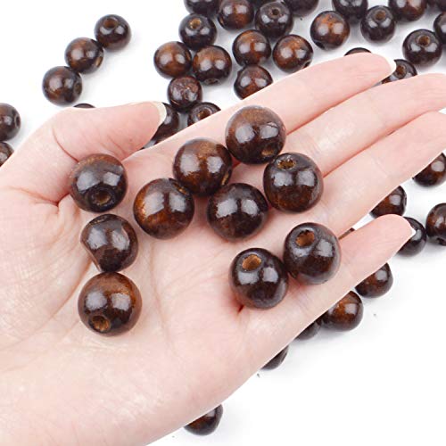 100pcs Natural Wooden Beads Round Ball Spacer Beads Decoration Accessories for Jewelry Making Finding Charms(16mm)