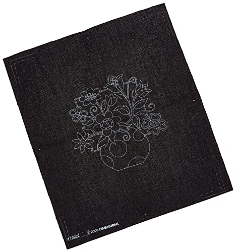 Dimensions Floral on Black Punch Needle Embroidery Kit, 8'' W x 10'' L