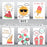 4 Sheets Sentiments Rubber Clear Stamps Set Different Sentiments Rubber Clear Stamp 2 Pieces Acrylic Stamp Blocks Tools with Grid Lines for Holiday Card Making and DIY Scrapbooking Journaling
