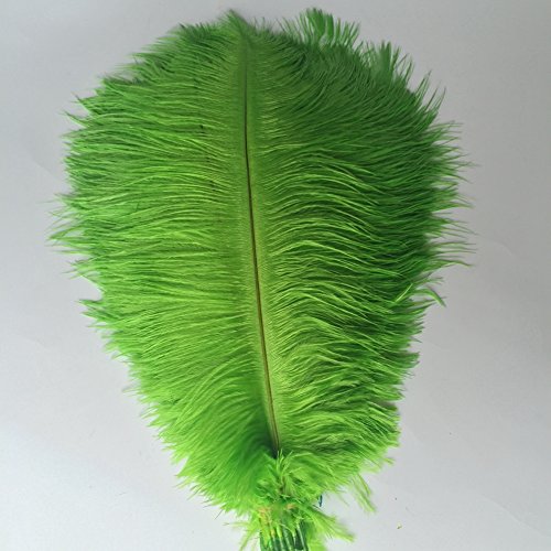 Shekyeon 12-14inch(30-35cm) Feathers Plumes for Wedding Centerpieces Pack of 10 (Lime Green)
