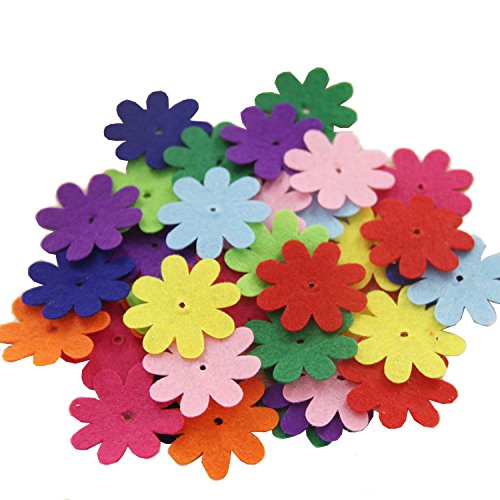 Carykon 3 Styles Craft Felt Flowers, Assorted Color, 160 Pcs