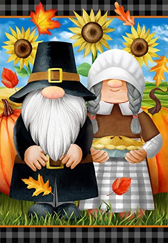 NAIMOER Gnomes Diamond Painting Kits for Adults, Fall Diamond Painting Thanksgiving 5D Sunflowers Diamond Painting Kits Full Drill Diamond Art Love Couple Pics Craft for Home Wall Art Decor 30x40cm