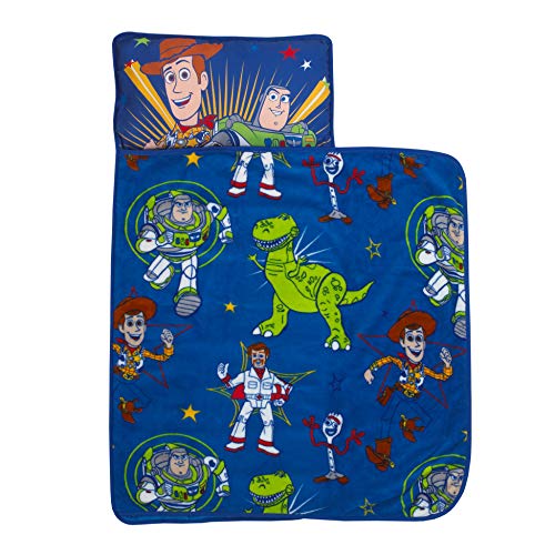 Disney Toy Story Blue and Green Toddler Nap Mat, Blue, Green, Yellow