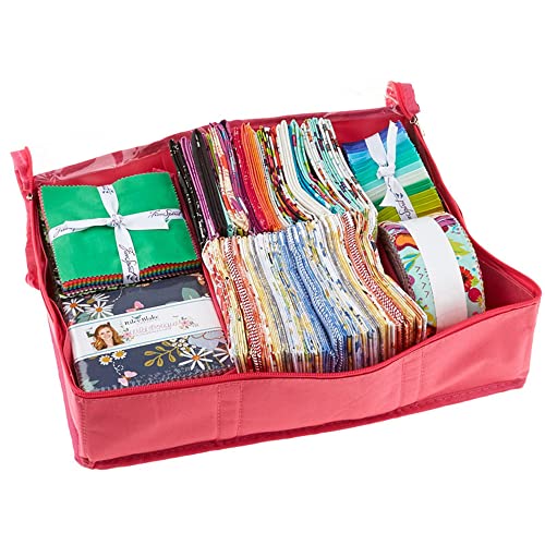 Missouri Star Storage Bag for Precut Fabrics for Quilting | Sewing Box Organizer Holds Fat Quarters, Charm Packs, Layer Cakes NOT4051 Missouri Star Precut Storage Bag - Large Pink