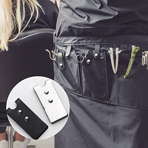 WXJ13 20 Pieces Holster Sheath Clip Buckle Clip Holster Sheath Metal Mini Spring Buckle Hook Double Holes Belt Clip with 20 Pairs Rivets for Pouches Belt Bag Leather Crafts DIY (Black and Silver)