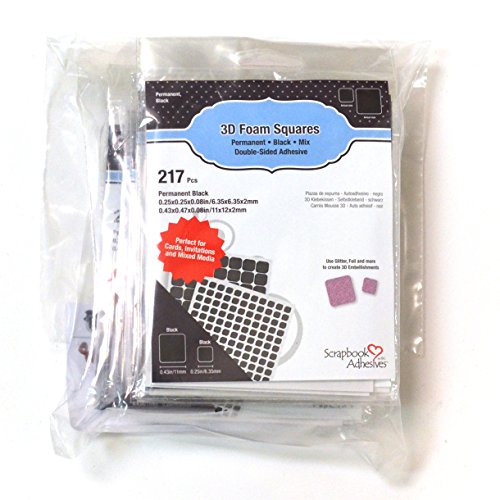 Scrapbook Adhesives By 3L, Pre-Cut 3D Foam Square, Black (Pack of 10) (01615-MP)