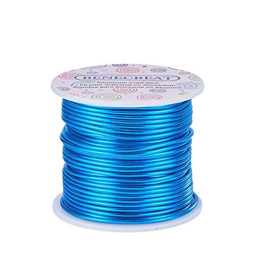 BENECREAT 12 17 18 Gauge Aluminum Wire (12 Gauge,100FT) Anodized Jewelry Craft Making Beading Floral Colored Aluminum Craft Wire - DeepSkyBlue