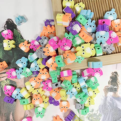 100 Pcs Polymer Clay Beads Cartoon Heishi Spacer Beads Supplies for DIY Bracelet Earring Necklace Jewelry Making (Cat)