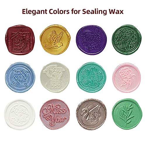 Wax Seal Beads, Afobby 360PCS Sealing Wax Beads with 2PCS Wax Seal Melting Spoons and 6 Candles for Wax Stamp Sealing, Sealing Beads for Making Wedding and Party Invitations (Malachite Green), medium