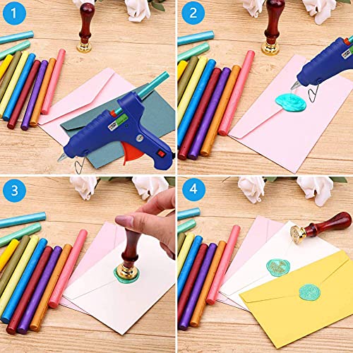 12 Pieces Glue Gun Sealing Wax Sticks for Wax Seal Stamp, PORXFLY Seal Wax Sticks Great for Cards Envelopes, Gift Wrapping,Wedding Invitations (Taro Purple)