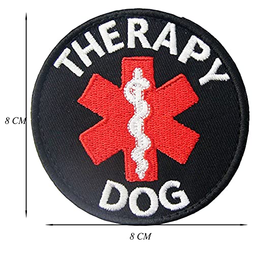 Medical Alert Do Not Distract Pet Therapy Service Dog Vests/Harnesses Emblem Embroidered Fastener Hook & Loop Patch (Therapy)
