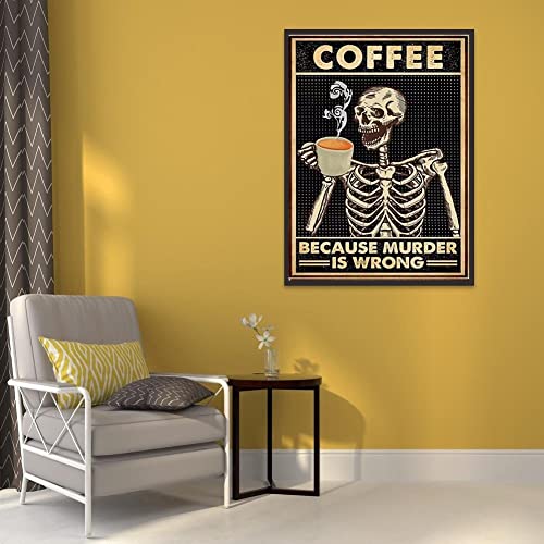 BOHADIY Diamond Painting Kits for Adults Kids Skull Coffee 5D Diamond Art Kits for Adults Kids Beginner, Paintings with Diamonds Gem Art and Crafts for Home Wall Decor 15.8x11.8 inch