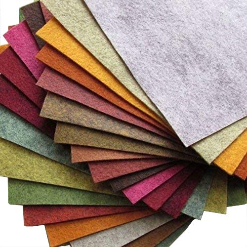 21 Felt Sheets - 6X12 inch Fall Colors Collection - Made in USA - Merino Wool Blend Felt