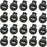 TIHOOD 100PCS Plastic Toggle Single Hole Spring Loaded Elastic Drawstring Rope Cord Locks Clip Ends Round Ball Shape Luggage Lanyard Stopper Sliding Fastener Buttons, Black