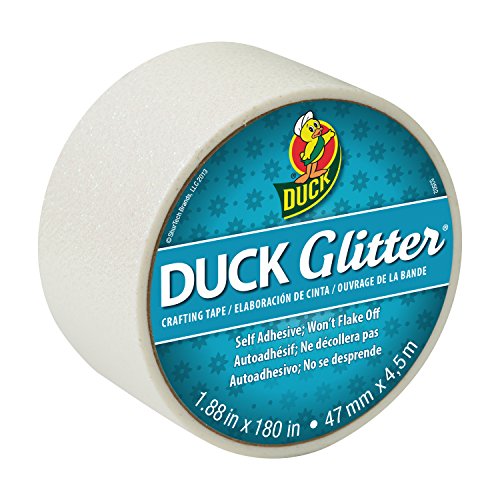 Duck Brand Glitter Crafting Tape, 1.88-Inch x 5-Yard Roll, White (284649)