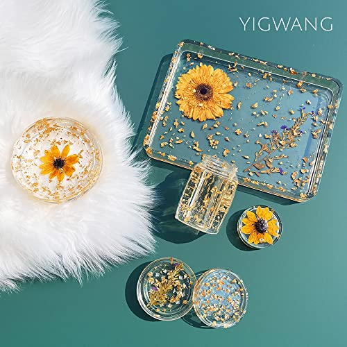 YIGWANG Resin Tray Molds, Rectangle Silicone Tray Molds with Edges for Resin Casting, Resin Jar Mold with Lid and Grinder Mold , Large Silicone Rolling Tray Molds DIY Jewelry Holder,Home Decoration