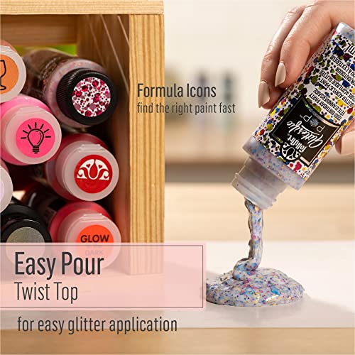 FolkArt Glitterific Pop Acrylic Craft Paint, Sunset Canyon 2 fl oz Premium Glitter Finish Paint, Perfect For Easy To Apply DIY Arts And Crafts, 11995