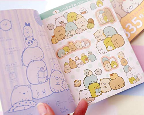 ANKOMINA 2 Pack 670 Pieces Cute Cartoon Animals Washi Stickers Book for Albums Diary Calendar Decoration Scarpbook Planner Journal Kids DIY Toy Korean Stationery