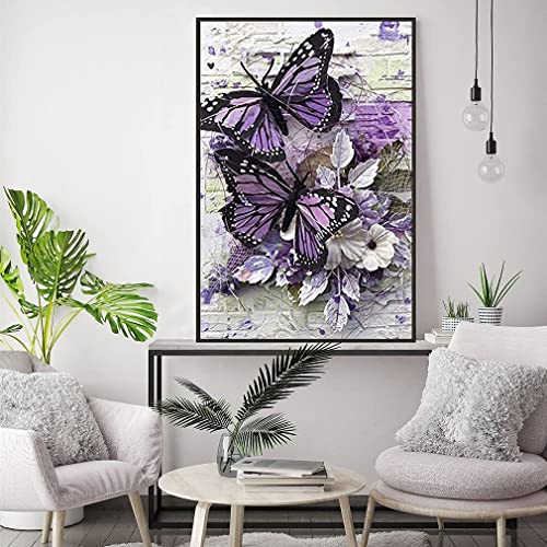 5d Diamond Painting Kits for Adults,Full Drill Diamond Art Animals Butterfly Rhinestone Painting with Diamonds Pictures Arts and Crafts for Home Wall Decor（12x16 Inch）