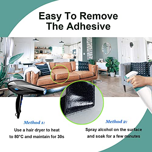 TEUVO Couch Cushion Non Slip Pads to Keep Couch Cushions from Sliding, Hook and Loop Tape with Adhesive for Smooth Surfaces, 2m Long and 11cm Wide