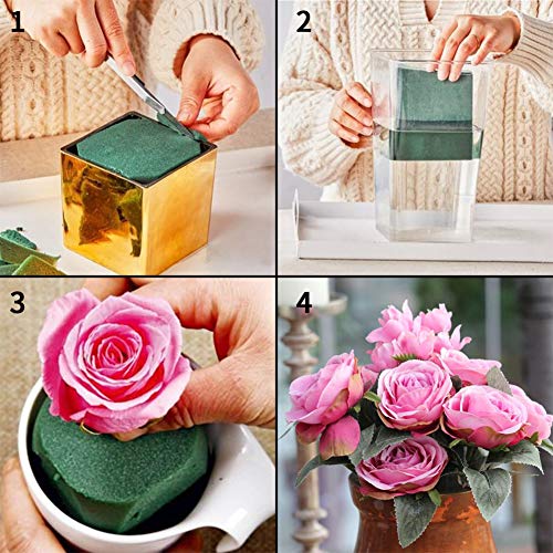 CCINEE Floral Foam Bricks,Florist Styrofoam Green Blocks Supplies for Flower Arrangement DIY Craft,Pack of 5