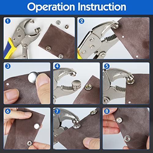 【Upgraded version】Snap Pliers Fastener Tool Kit Snap Installation Set Hand Tools for Fastening, Replacing Metal Snaps, Repairing Boat Covers, Canvas, Sewing, Tarps - YZS