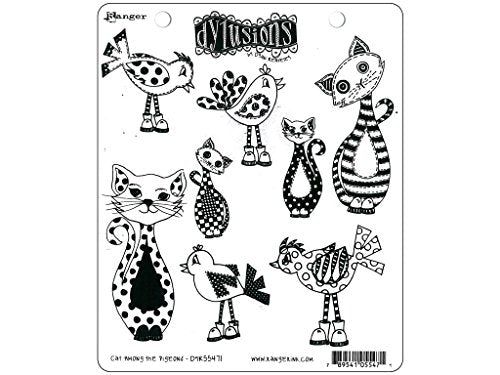 Ranger Among Pigeon Dylusions Stamp Cat, red